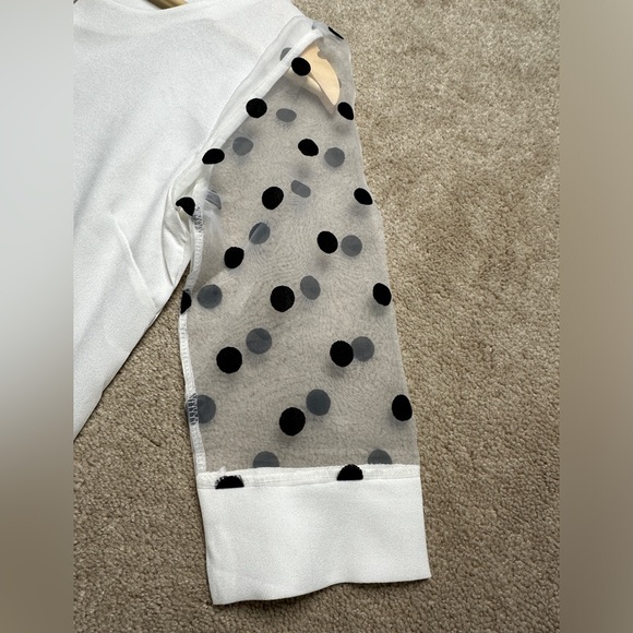 Polka dot sheer sleeve top - M - Picture 4 of 4